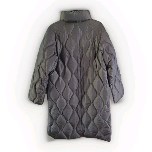 Donatella Women's Down Puffer Coat Size M Brown Bronze Full Zip Pockets Quilted - Picture 14 of 14